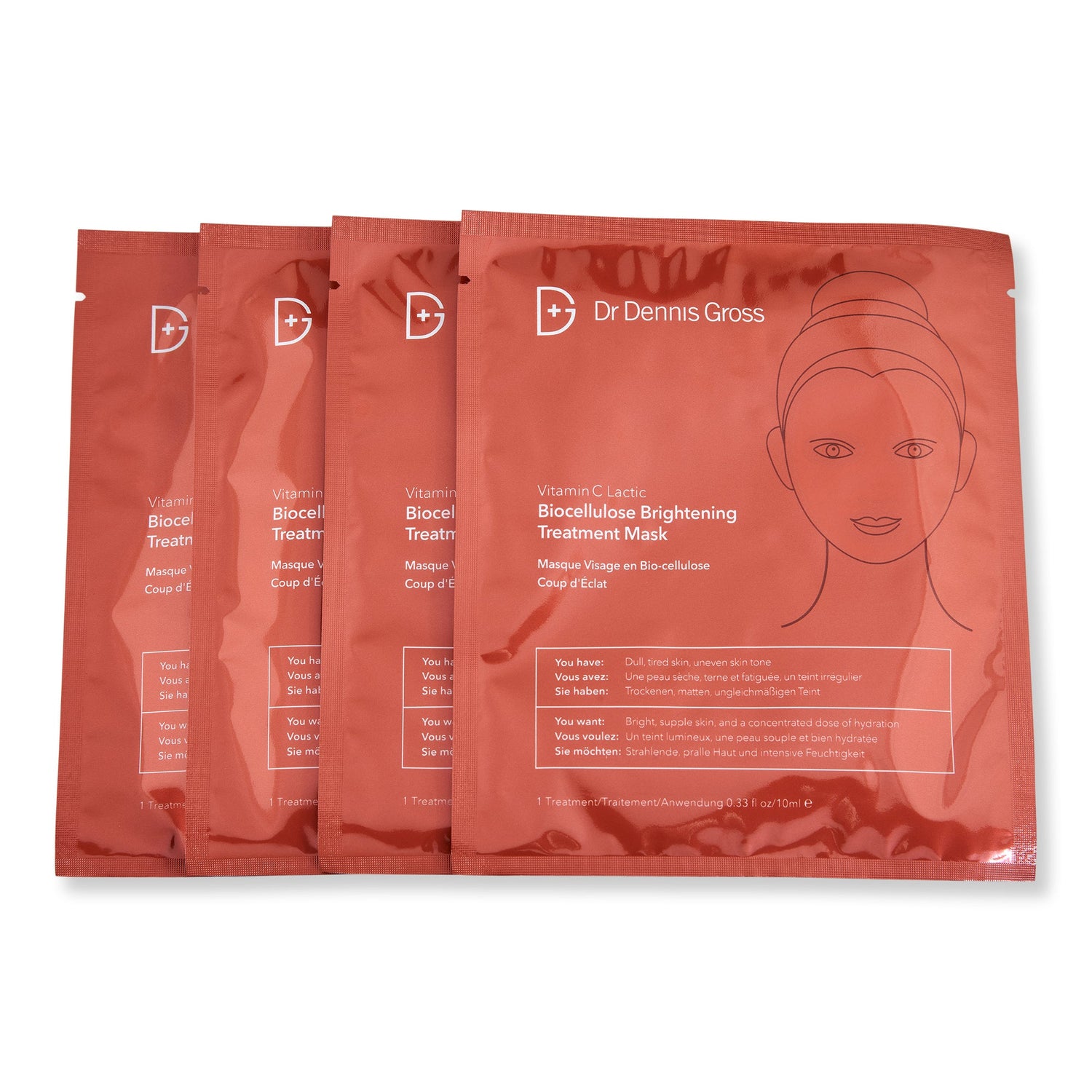 Dr. Dennis Gross Skincare Vitamin C Lactic Biocellulose Brightening Treatment Mask