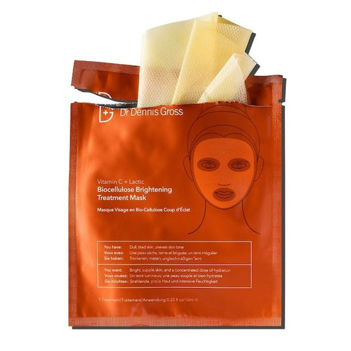 Dr. Dennis Gross Skincare Vitamin C Lactic Biocellulose Brightening Treatment Mask - SkincareEssentials